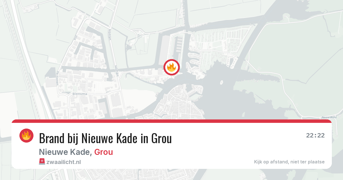 Brand bij Nieuwe Kade in Grou — 19 feb 2026