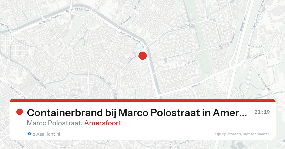 Containerbrand bij Marco Polostraat in Amersfoort — 16 aug 2026