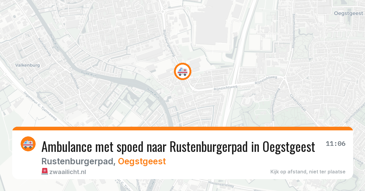 Ambulance met spoed naar Rustenburgerpad in Oegstgeest — 26 jun 2026