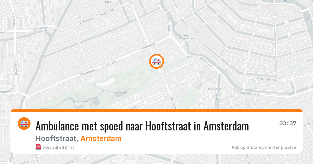 Ambulance met spoed naar Hooftstraat in Amsterdam — 20 jun 2026