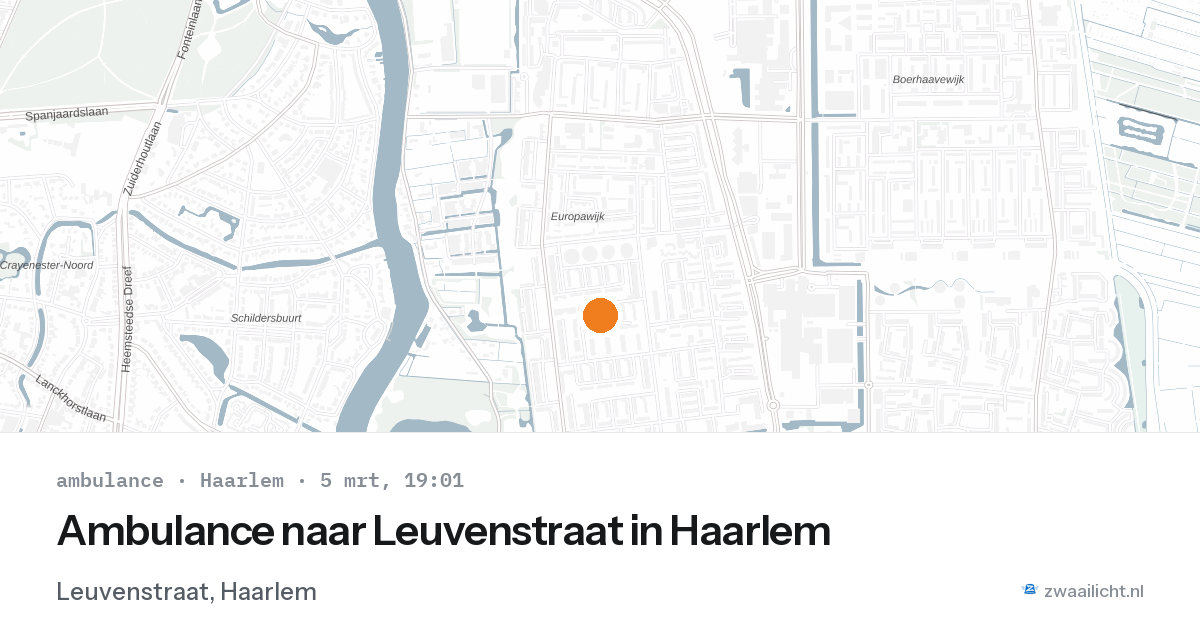 Ambulance naar Leuvenstraat in Haarlem — 5 mrt 2026
