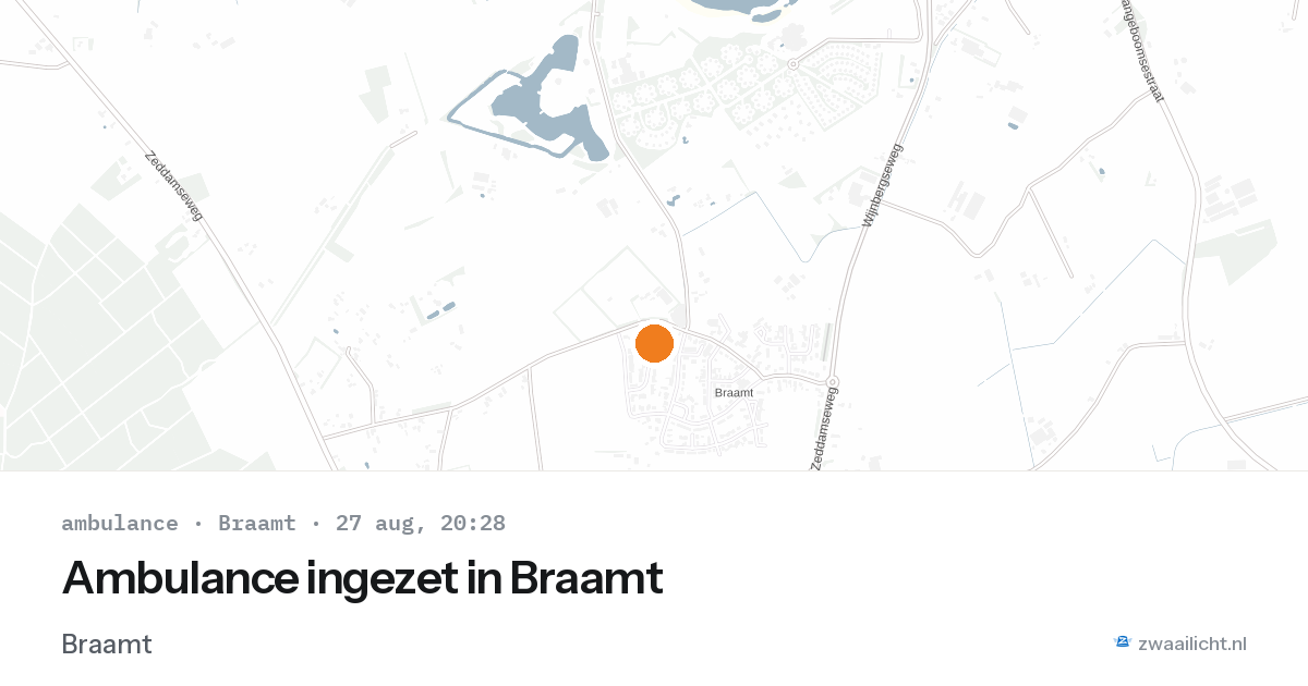Ambulance ingezet in Braamt — 27 aug 2026