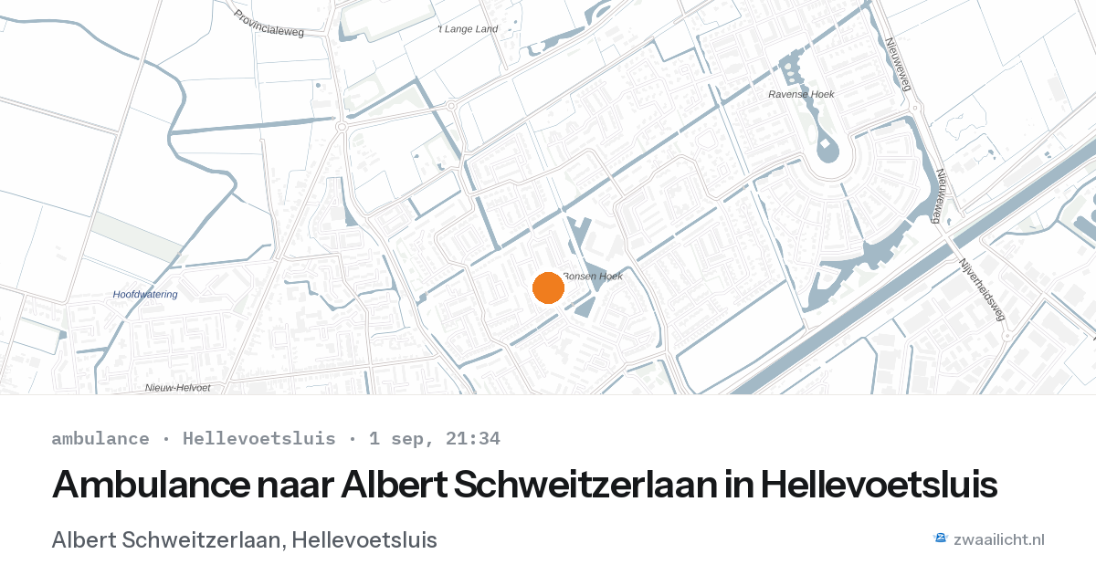 Ambulance naar Albert Schweitzerlaan in Hellevoetsluis — 1 sep 2026
