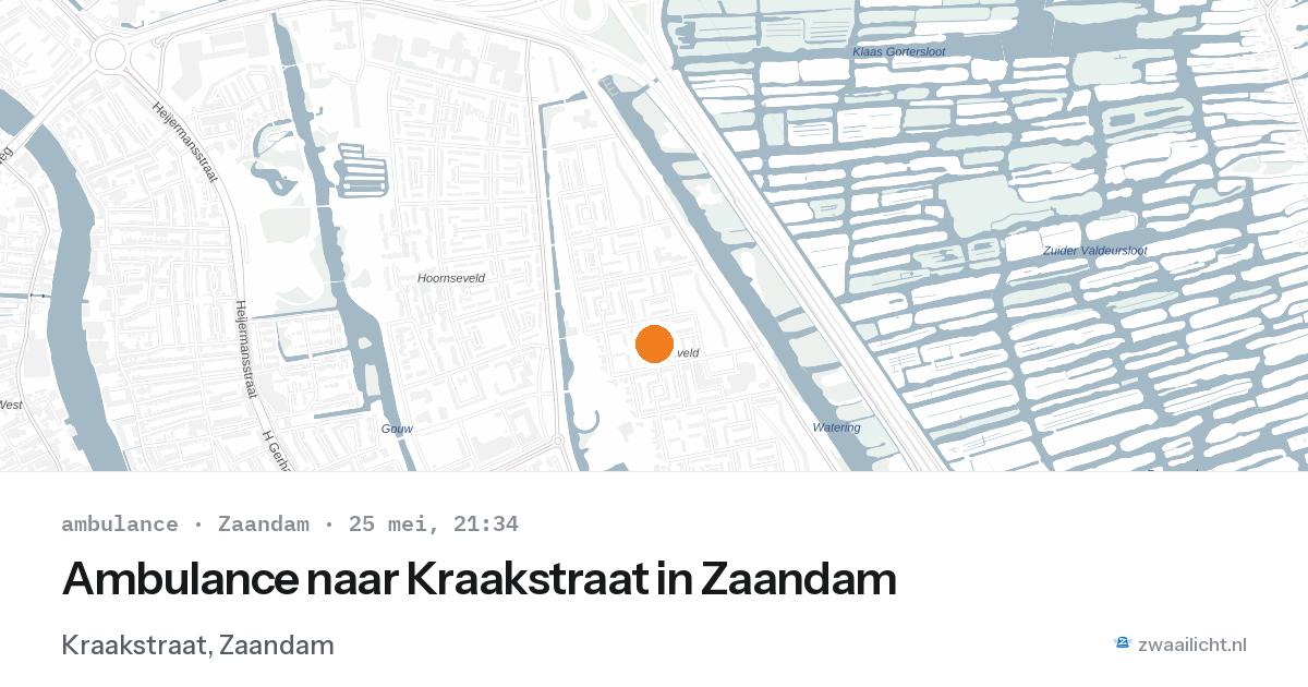 Ambulance naar Kraakstraat in Zaandam — 25 mei 2026