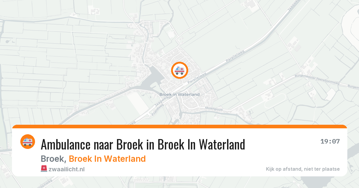 Ambulance naar Broek in Broek In Waterland — 16 jul 2026