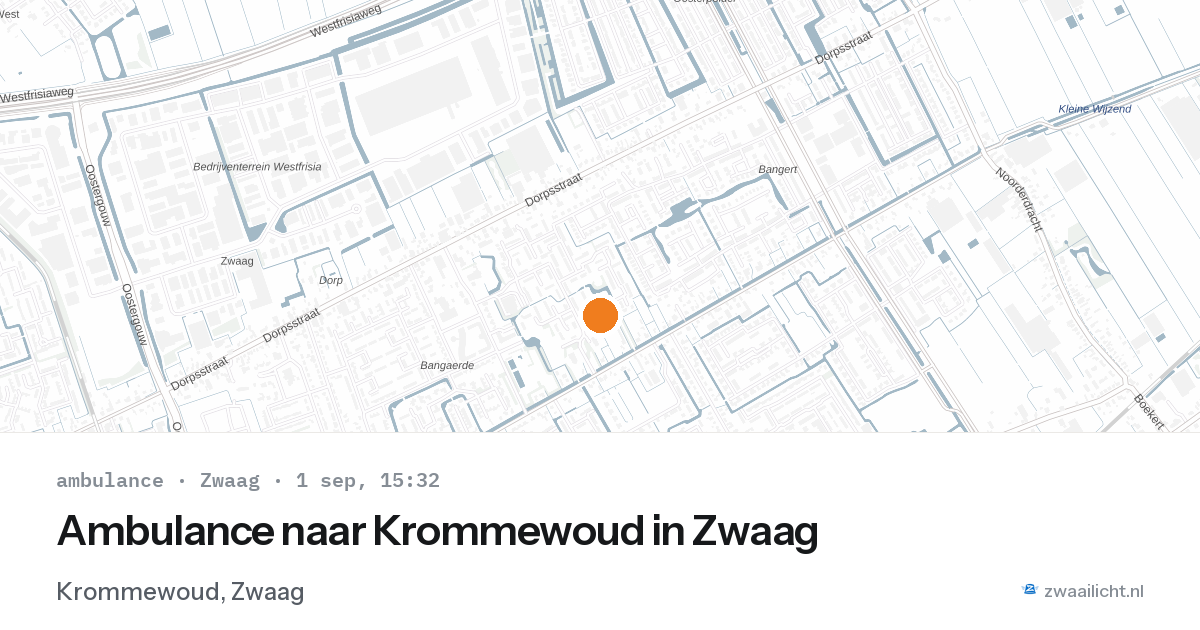Ambulance naar Krommewoud in Zwaag — 1 sep 2026