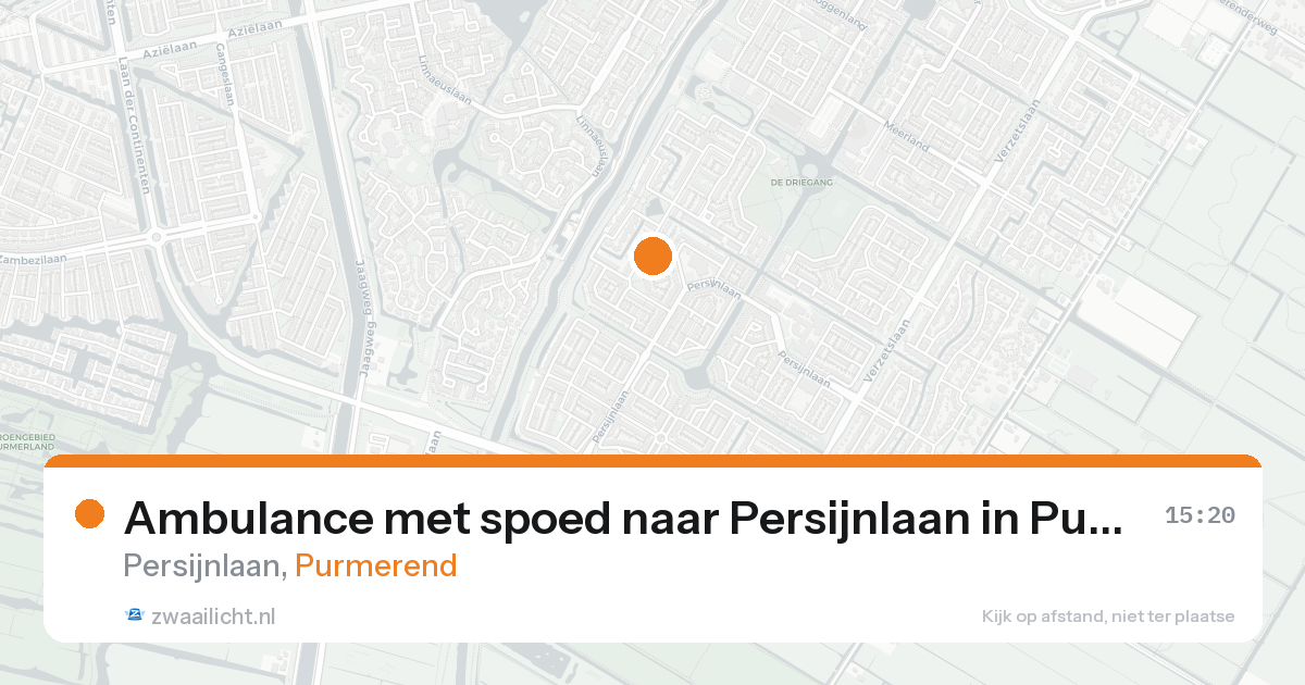 Ambulance met spoed naar Persijnlaan in Purmerend — 20 aug 2026
