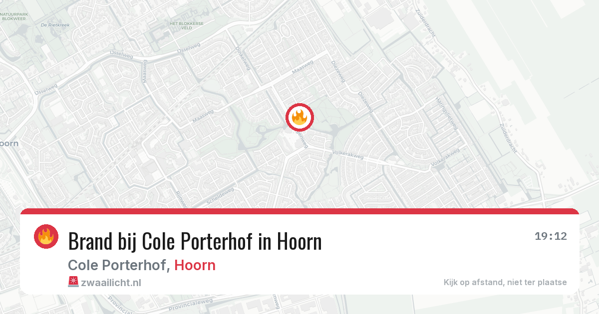 Brand bij Cole Porterhof in Hoorn — 10 jul 2026