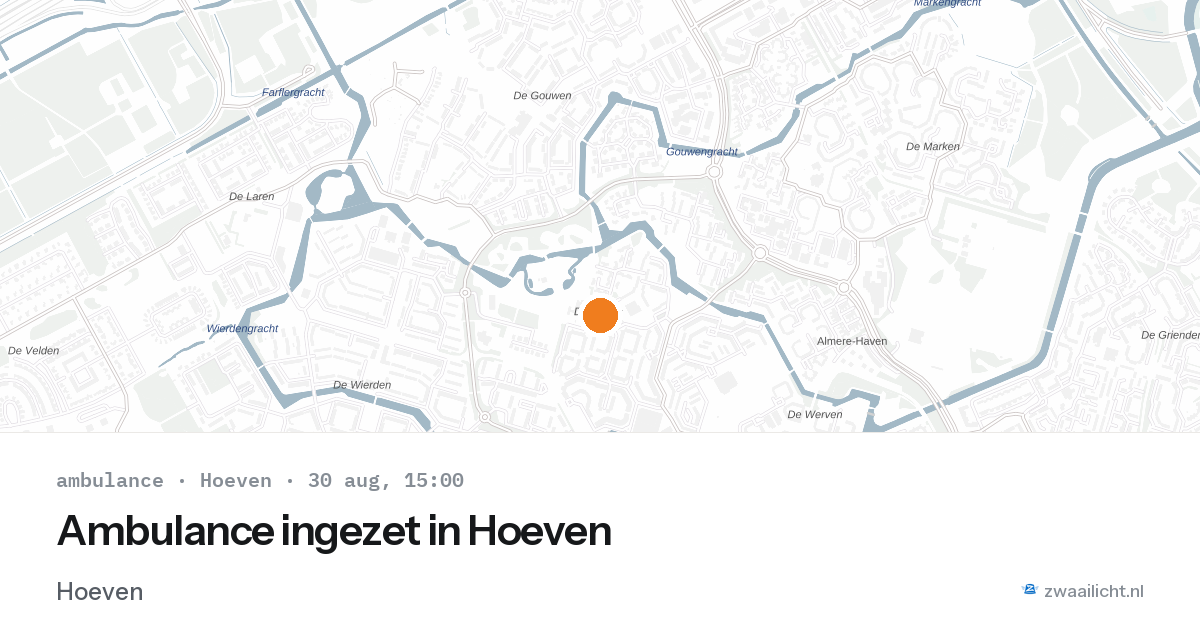 Ambulance ingezet in Hoeven — 30 aug 2026