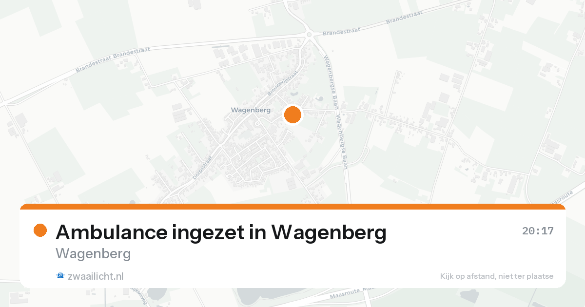 Ambulance ingezet in Wagenberg — 17 aug 2026