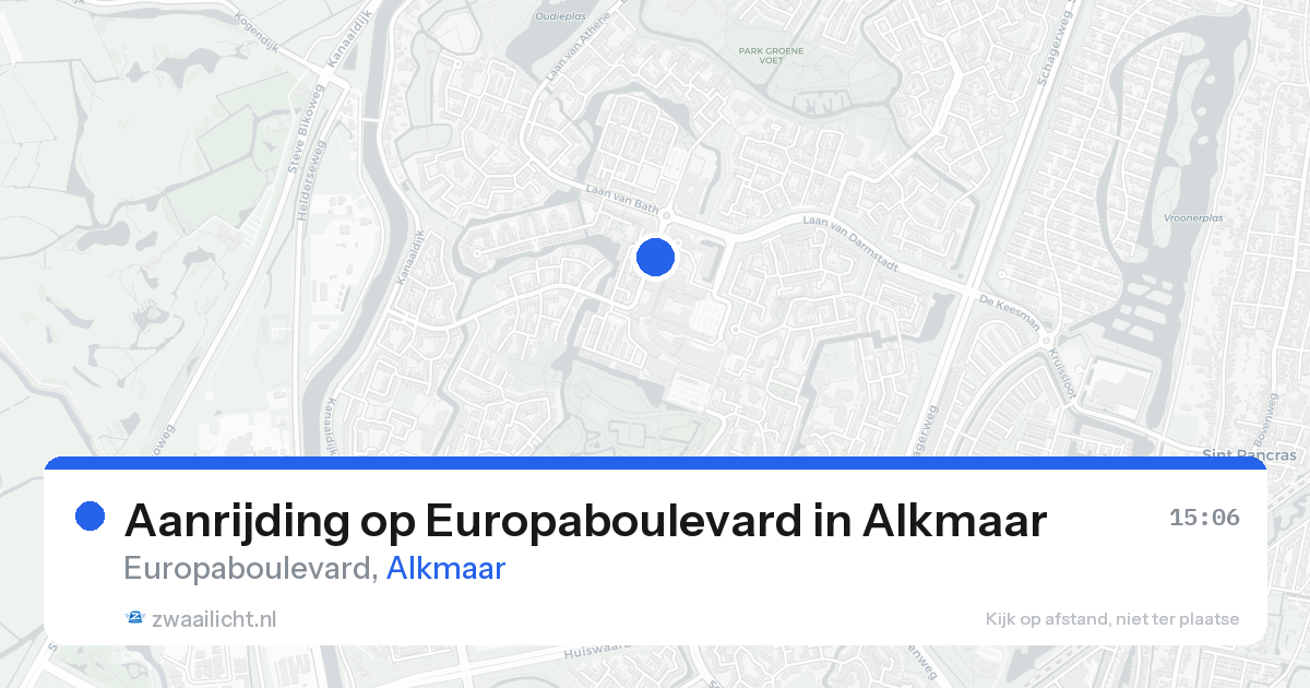 Aanrijding op Europaboulevard in Alkmaar — 23 aug 2026