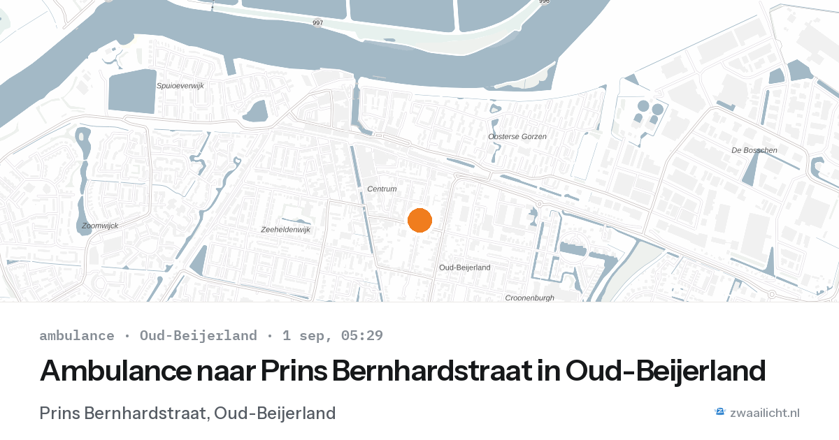 Ambulance naar Prins Bernhardstraat in Oud-Beijerland — 1 sep 2026