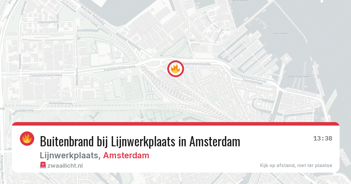 Buitenbrand bij Lijnwerkplaats in Amsterdam — 20 mrt 2026