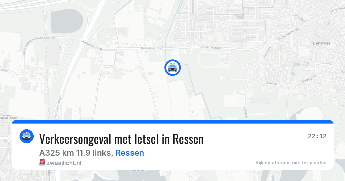 Verkeersongeval met letsel in Ressen — 17 mei 2026