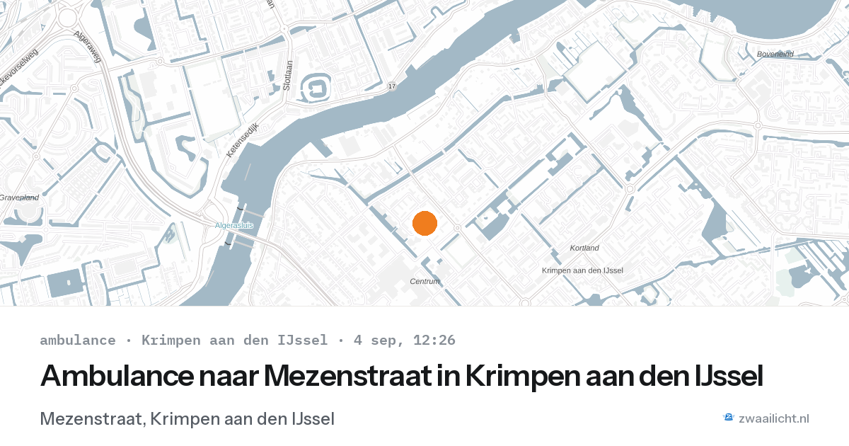 Ambulance naar Mezenstraat in Krimpen aan den IJssel — 4 sep 2026
