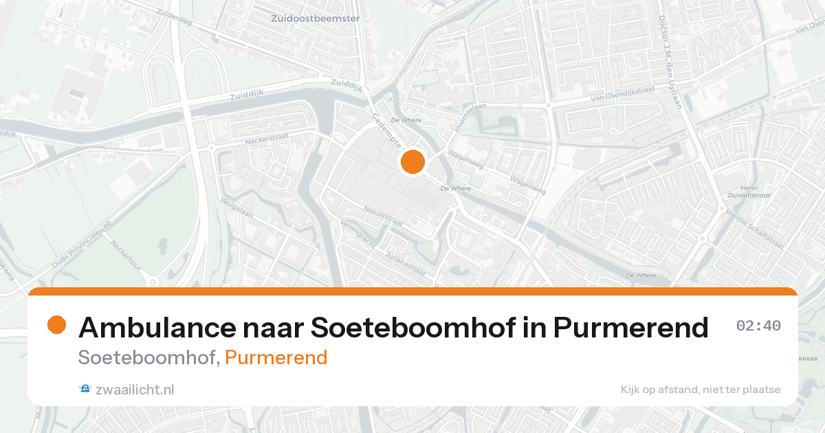 Ambulance naar Soeteboomhof in Purmerend — 18 aug 2026