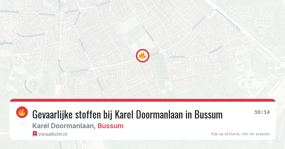 Gevaarlijke stoffen bij Karel Doormanlaan in Bussum — 16 jun 2026