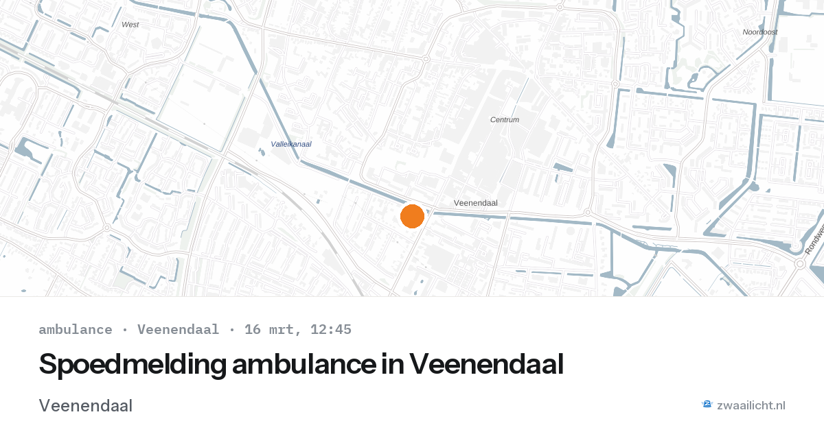 Spoedmelding ambulance in Veenendaal — 16 mrt 2026