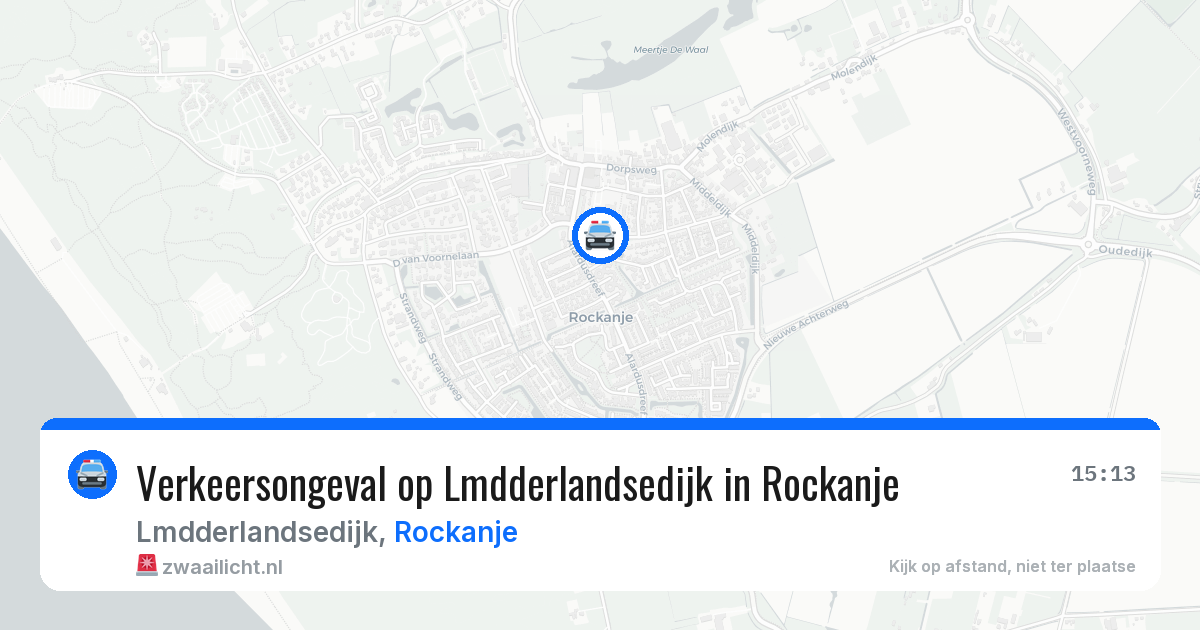 Verkeersongeval op Lmdderlandsedijk in Rockanje — 6 jul 2026