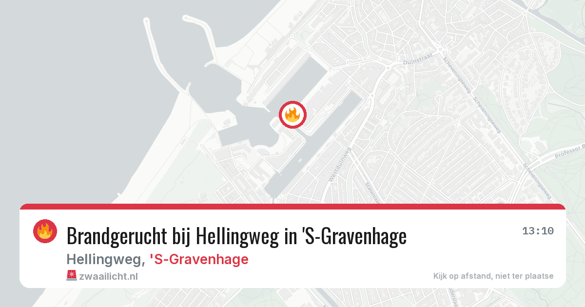 Brandgerucht bij Hellingweg in 'S-Gravenhage — 30 jul 2026