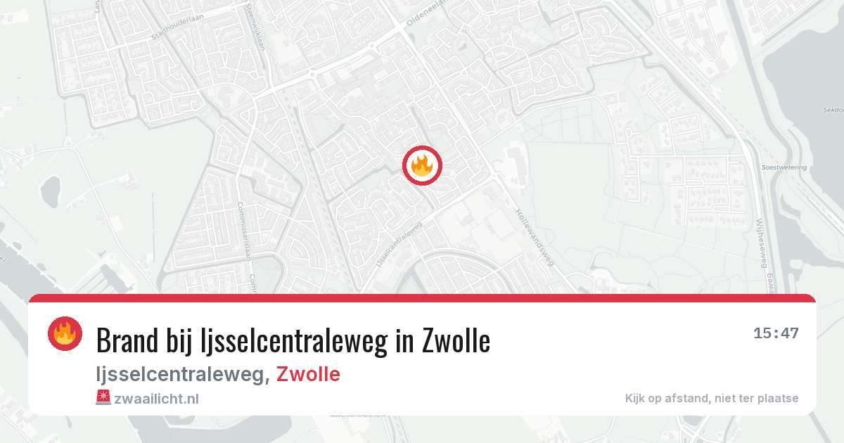 Brand bij Ijsselcentraleweg in Zwolle — 23 jul 2026
