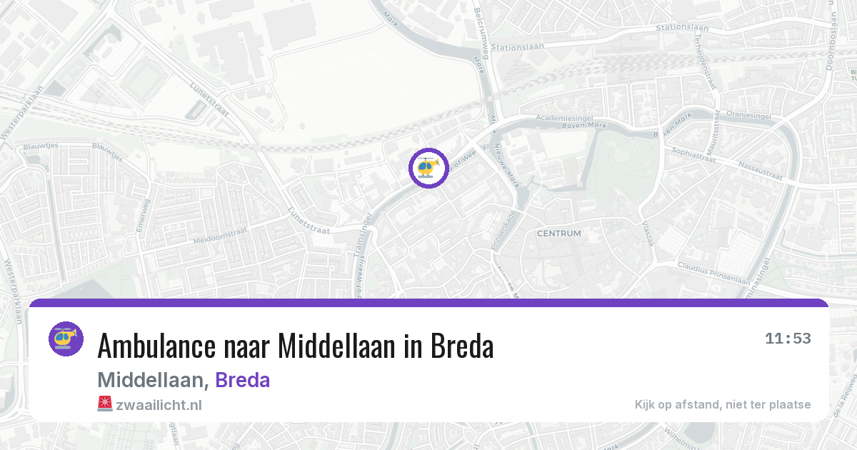 Ambulance naar Middellaan in Breda — 11 jun 2026