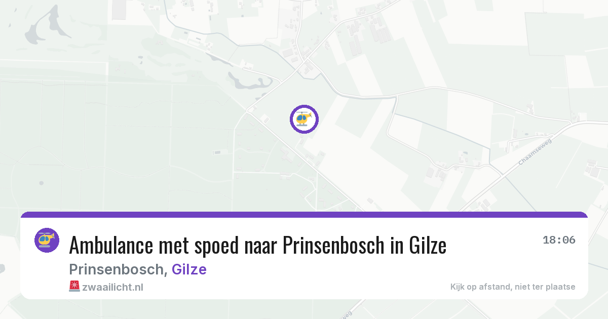 Ambulance met spoed naar Prinsenbosch in Gilze — 8 aug 2026