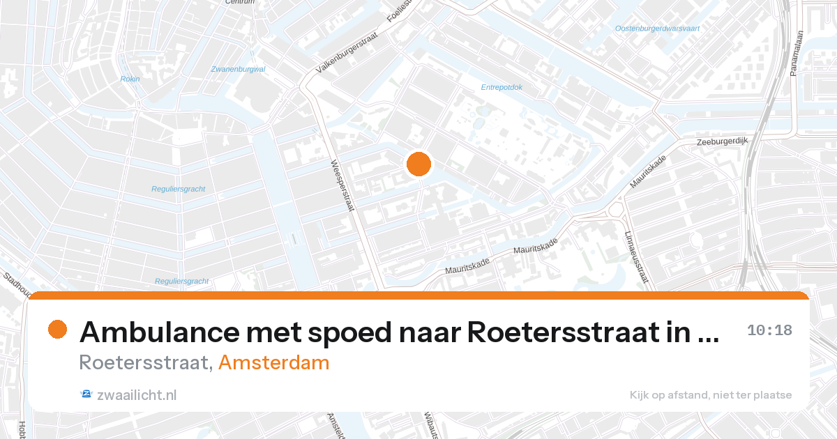 Ambulance met spoed naar Roetersstraat in Amsterdam — 27 aug 2026