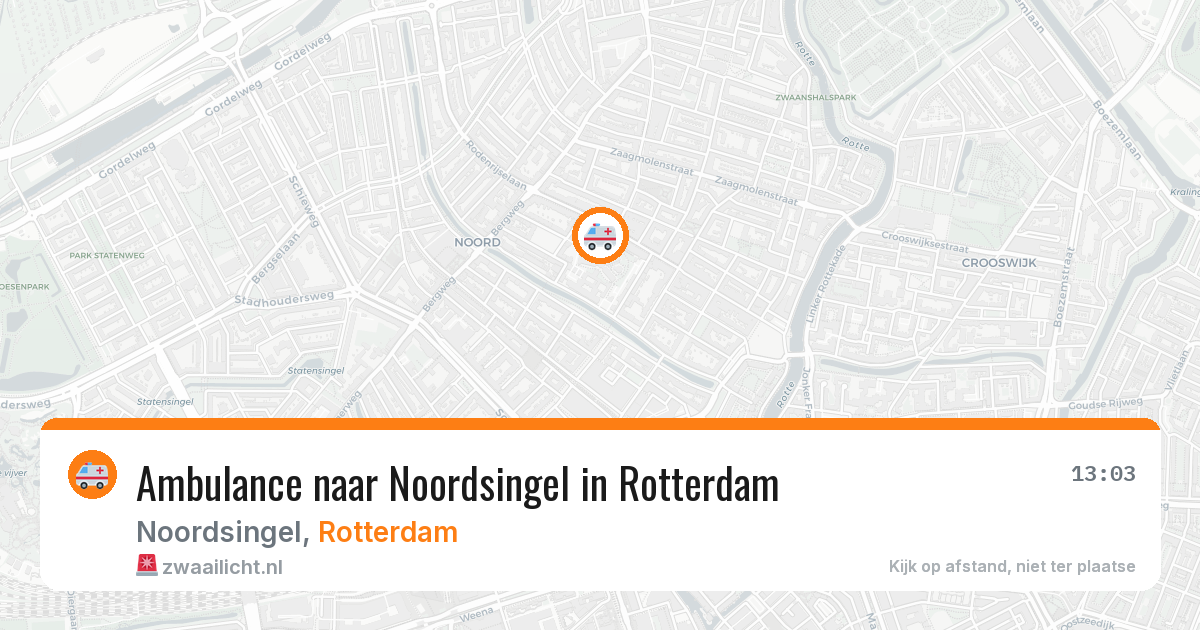 Ambulance naar Noordsingel in Rotterdam — 10 aug 2026