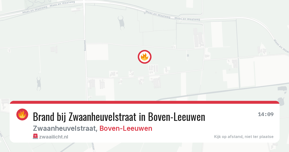 Brand bij Zwaanheuvelstraat in Boven-Leeuwen — 21 mrt 2026