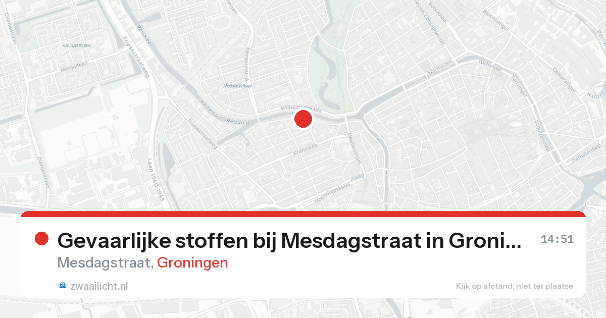 Gevaarlijke stoffen bij Mesdagstraat in Groningen — 24 aug 2026