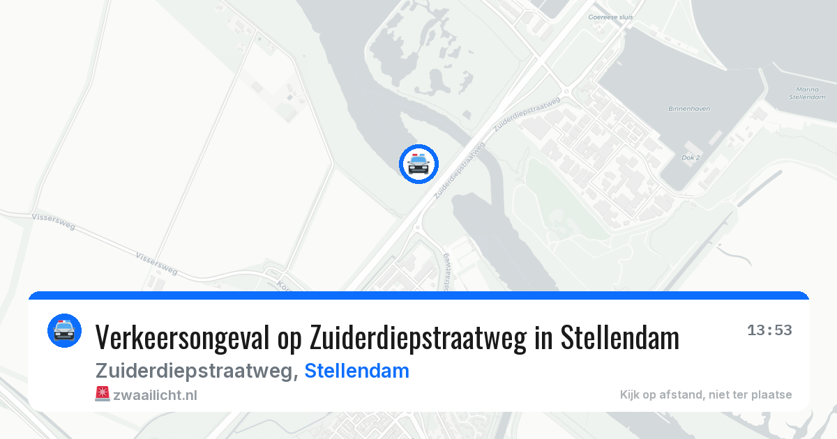 Verkeersongeval op Zuiderdiepstraatweg in Stellendam — 16 apr 2026