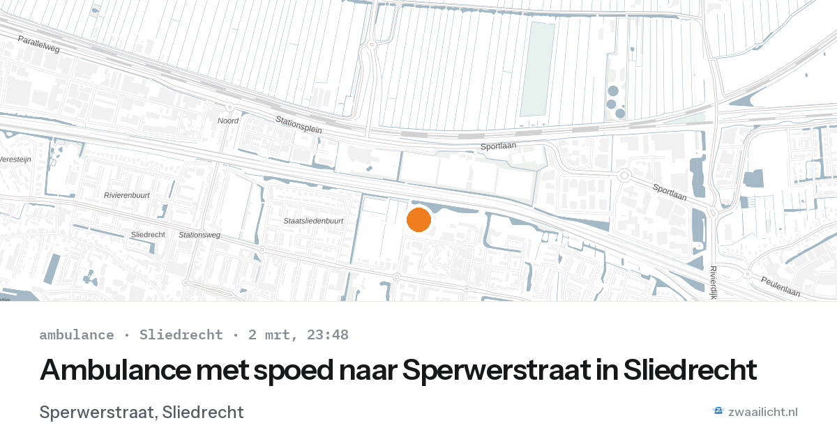 Ambulance met spoed naar Sperwerstraat in Sliedrecht — 2 mrt 2026