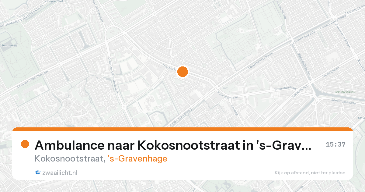 Ambulance naar Kokosnootstraat in 's-Gravenhage — 15 aug 2026