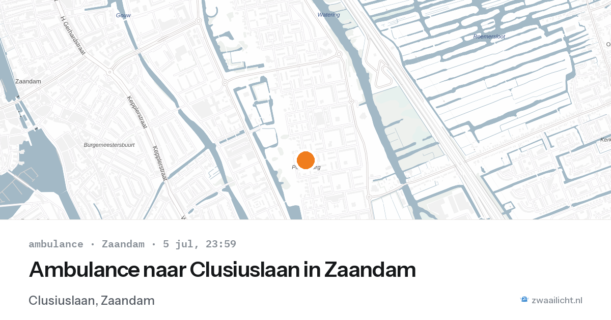 Ambulance naar Clusiuslaan in Zaandam — 5 jul 2026