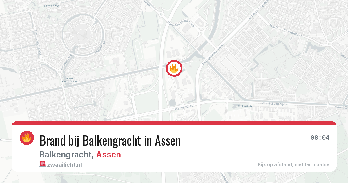 Brand bij Balkengracht in Assen — 6 aug 2026