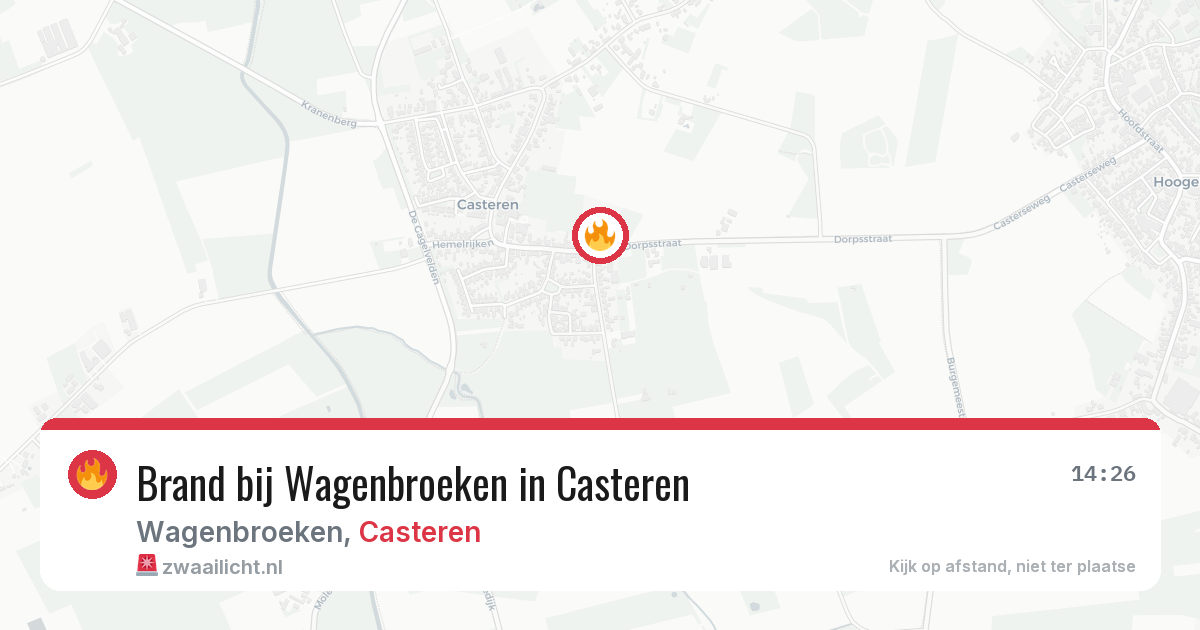 Brand bij Wagenbroeken in Casteren — 20 jun 2026