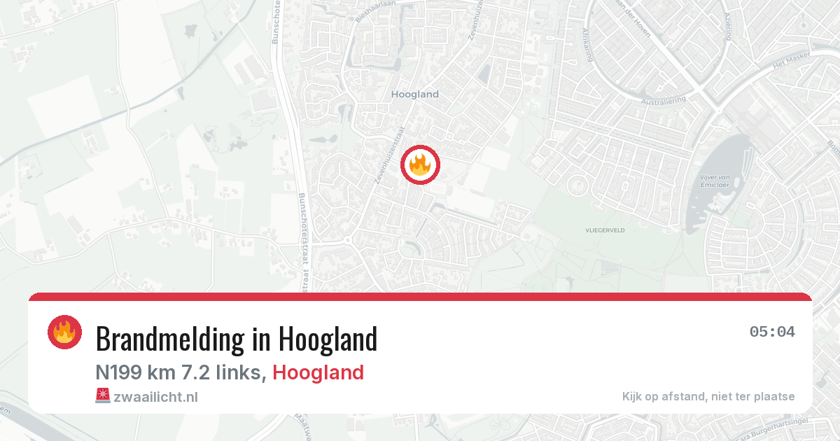 Brandmelding in Hoogland — 6 aug 2026
