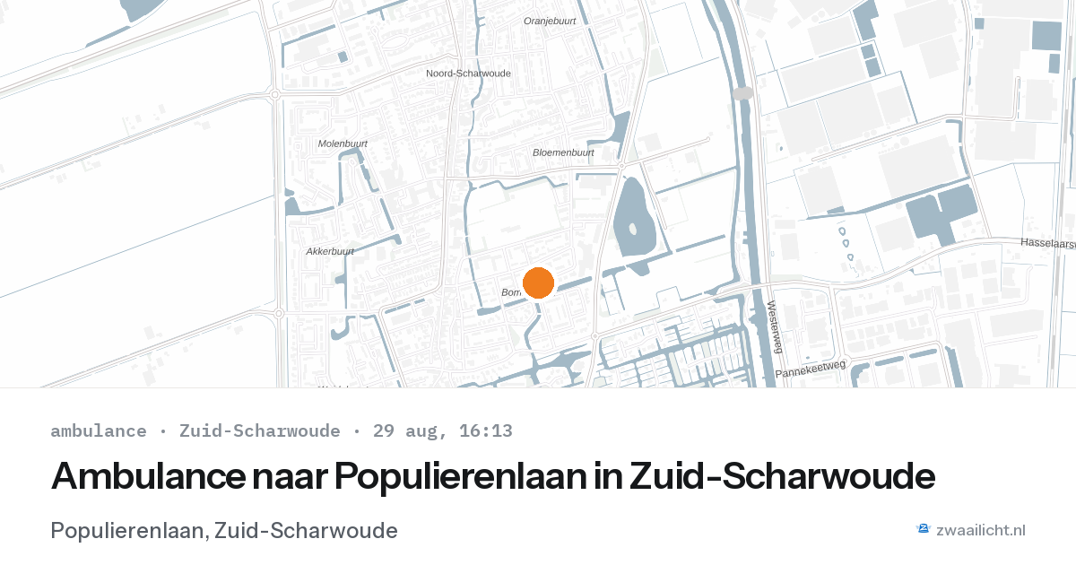 Ambulance naar Populierenlaan in Zuid-Scharwoude — 29 aug 2026