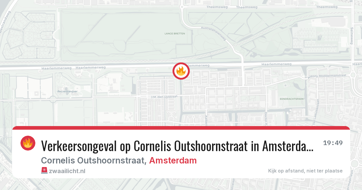Verkeersongeval op Cornelis Outshoornstraat in Amsterdam — 20 jun 2026