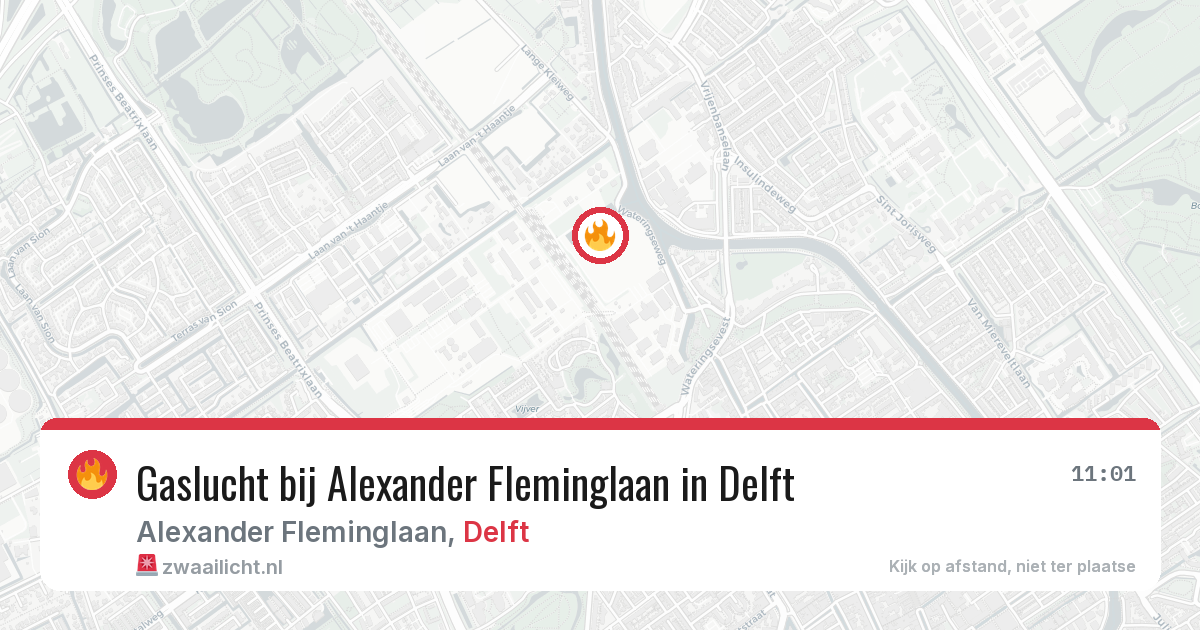 Gaslucht bij Alexander Fleminglaan in Delft — 5 jun 2026
