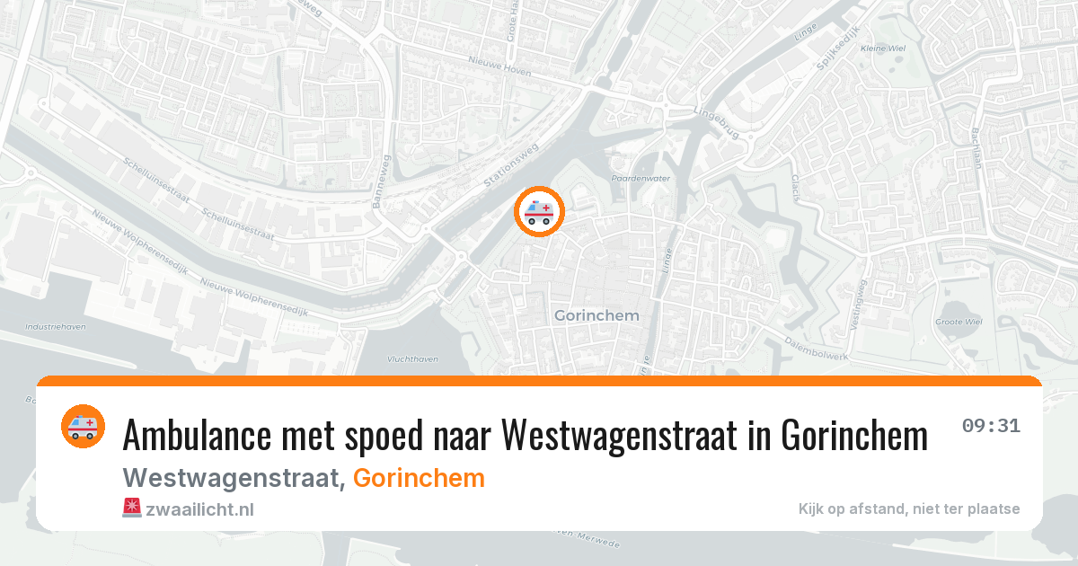 Ambulance met spoed naar Westwagenstraat in Gorinchem — 6 aug 2026