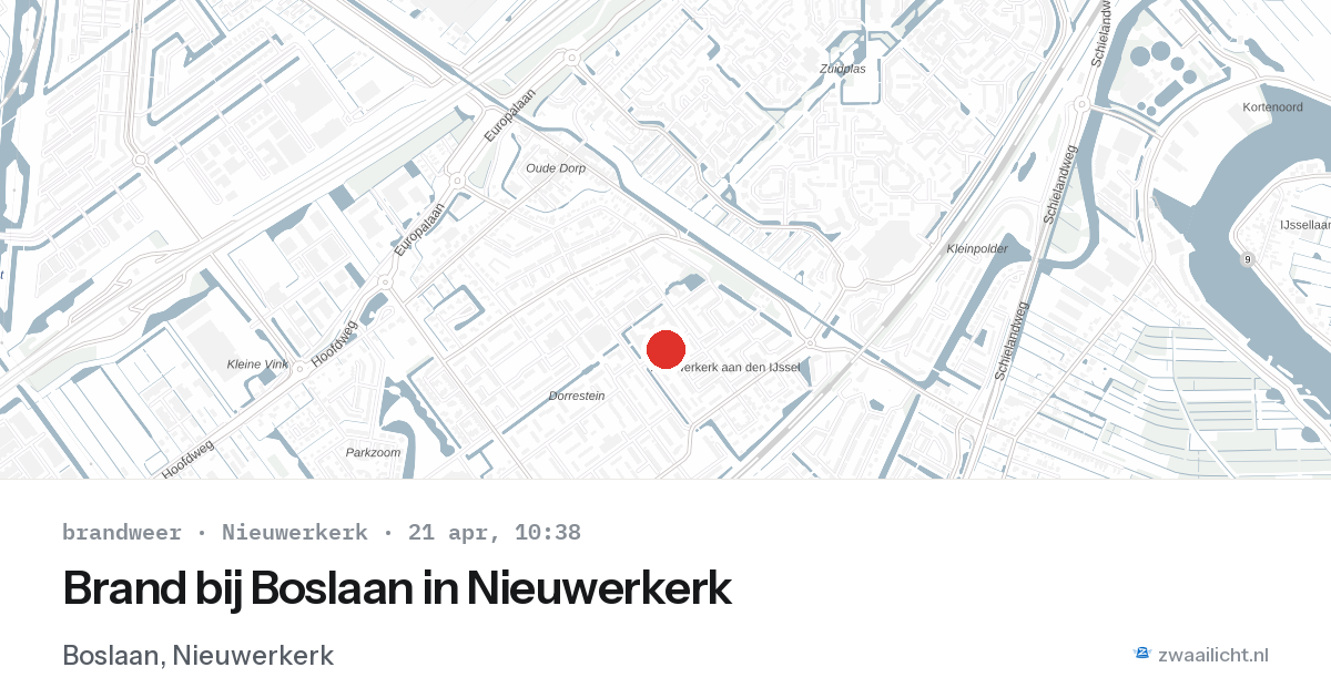 Brand bij Boslaan in Nieuwerkerk — 21 apr 2026