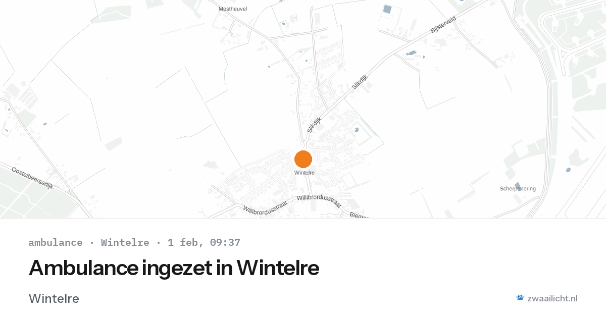 Ambulance ingezet in Wintelre — 1 feb 2026