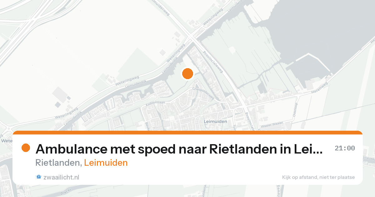 Ambulance met spoed naar Rietlanden in Leimuiden — 15 aug 2026