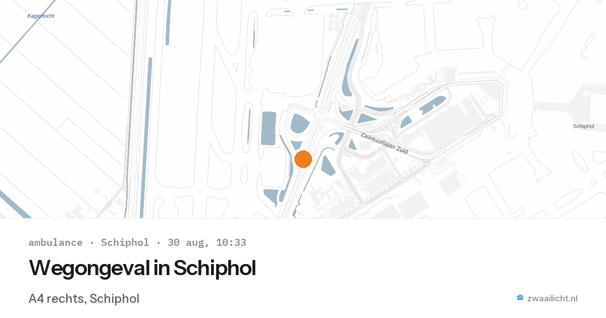Wegongeval in Schiphol — 30 aug 2026
