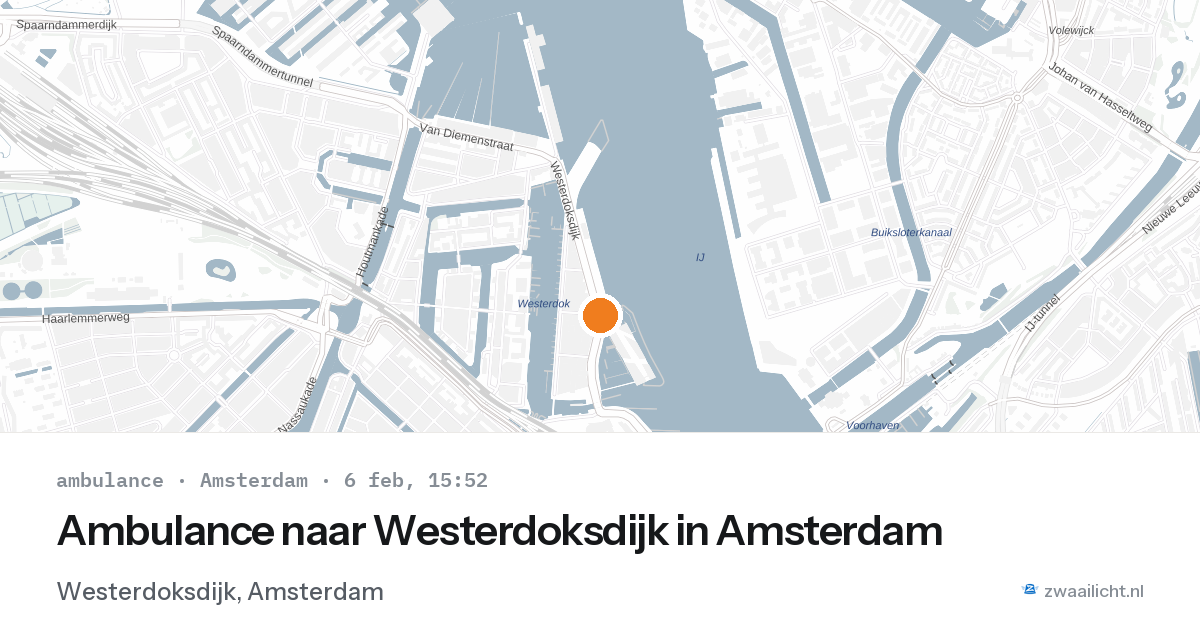 Ambulance naar Westerdoksdijk in Amsterdam — 6 feb 2026