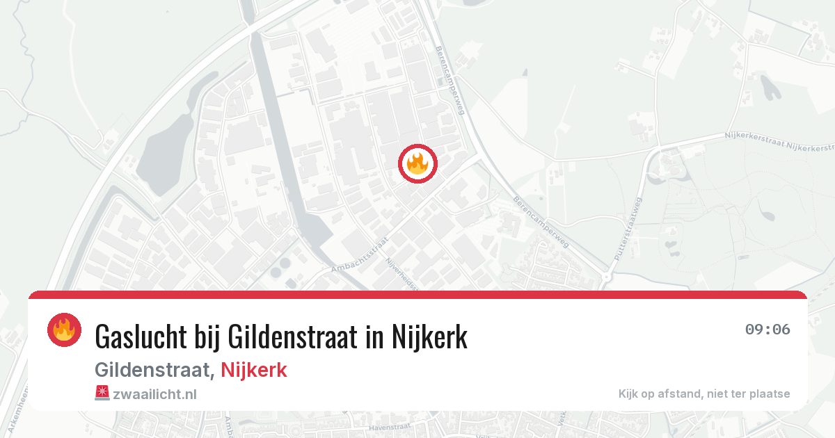 Gaslucht bij Gildenstraat in Nijkerk — 17 jan 2026