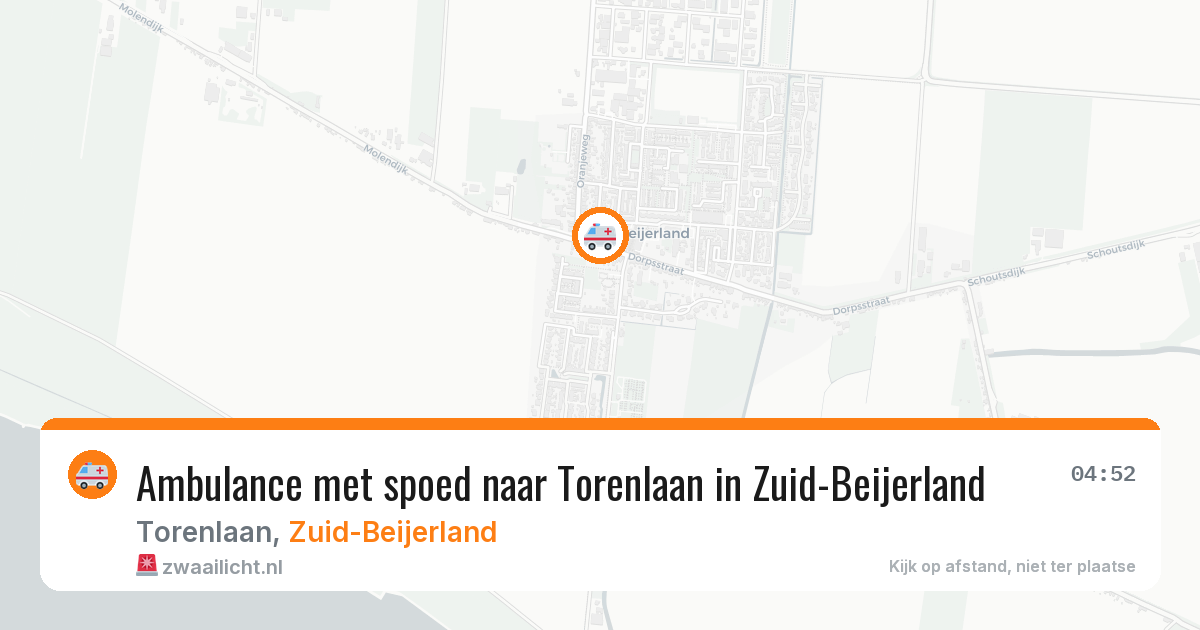 Ambulance met spoed naar Torenlaan in Zuid-Beijerland — 14 mei 2026