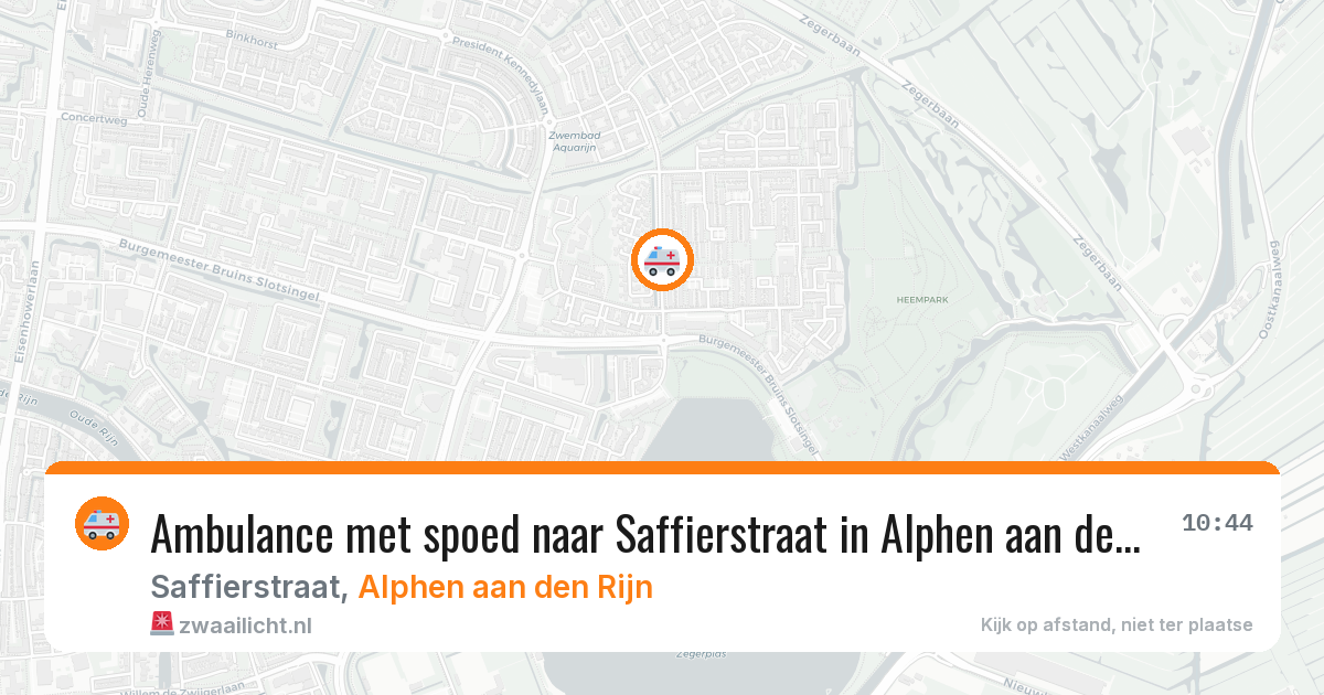 Ambulance met spoed naar Saffierstraat in Alphen aan den Rijn — 18 jun 2026